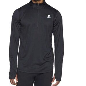 NWT Reebok Men's Trail Quarter-Zip Active Black Pullover Sweatshirt Size XL !